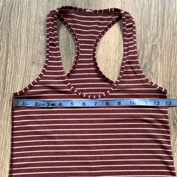 Lululemon cool racerback tank top west2east stripe Heathered Bordeaux drama - Picture 7 of 8